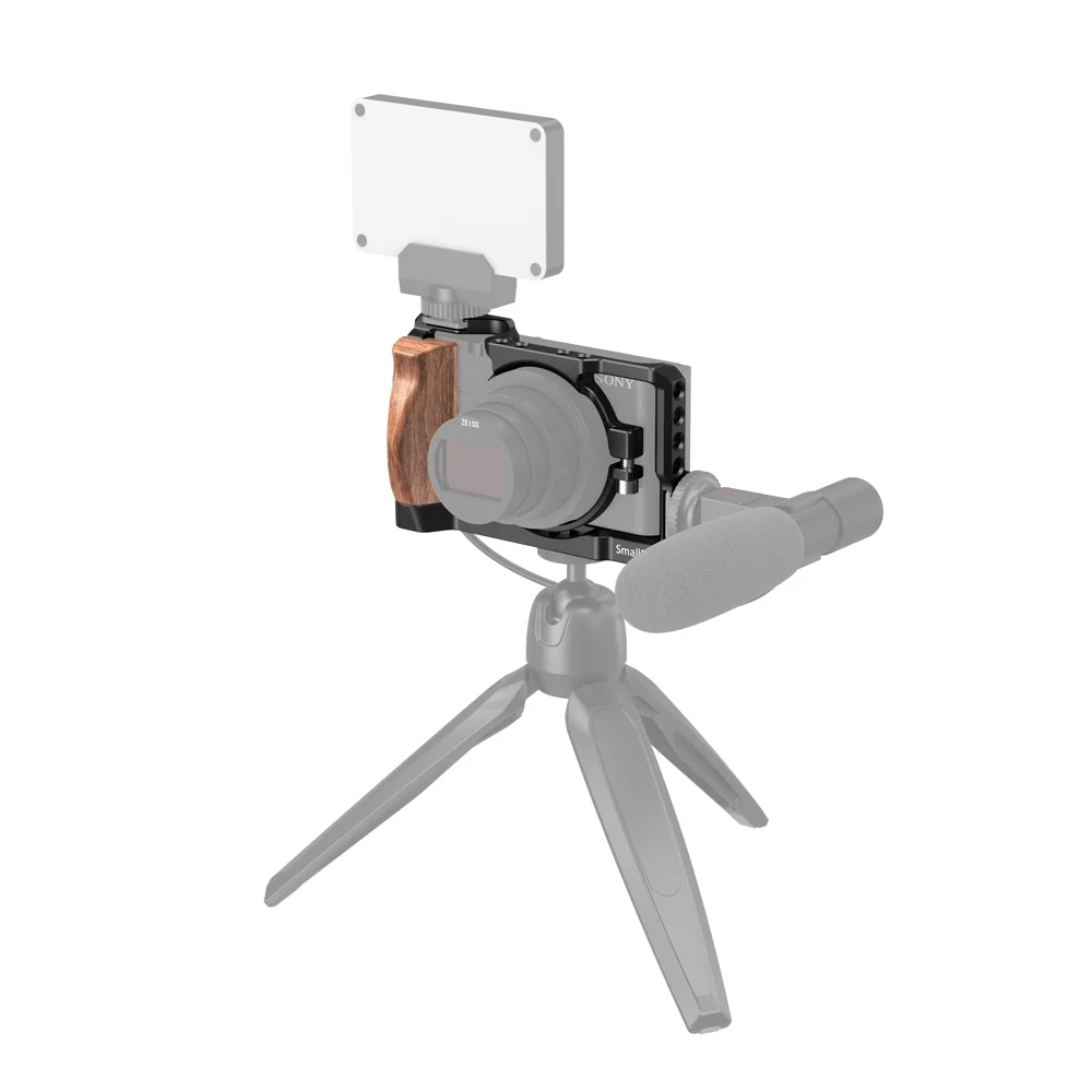 Клетка SmallRig RX100 VII для камер Sony и VI комплект видеосъемки с деревянной ручкой 1/4