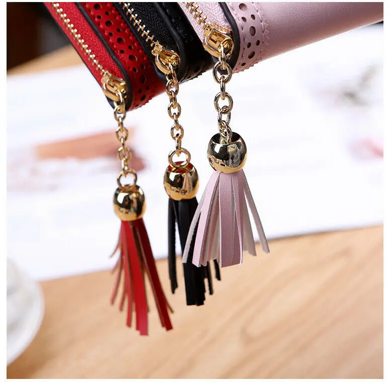 Роскошный кожаный короткий кошелек для женщин маленький Дамский бумажник с