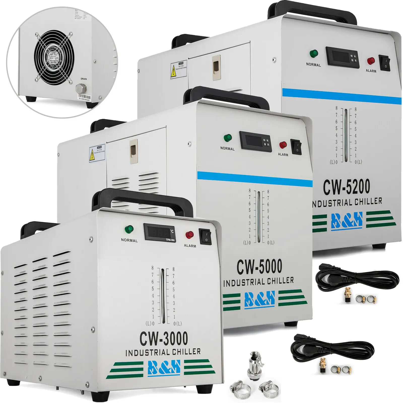 

Industrial water cooler CW-3000AG CO2 laser tube cooler 9 L water cooler 50 W 220 V for cooling CO2 glass laser tube 10L / min