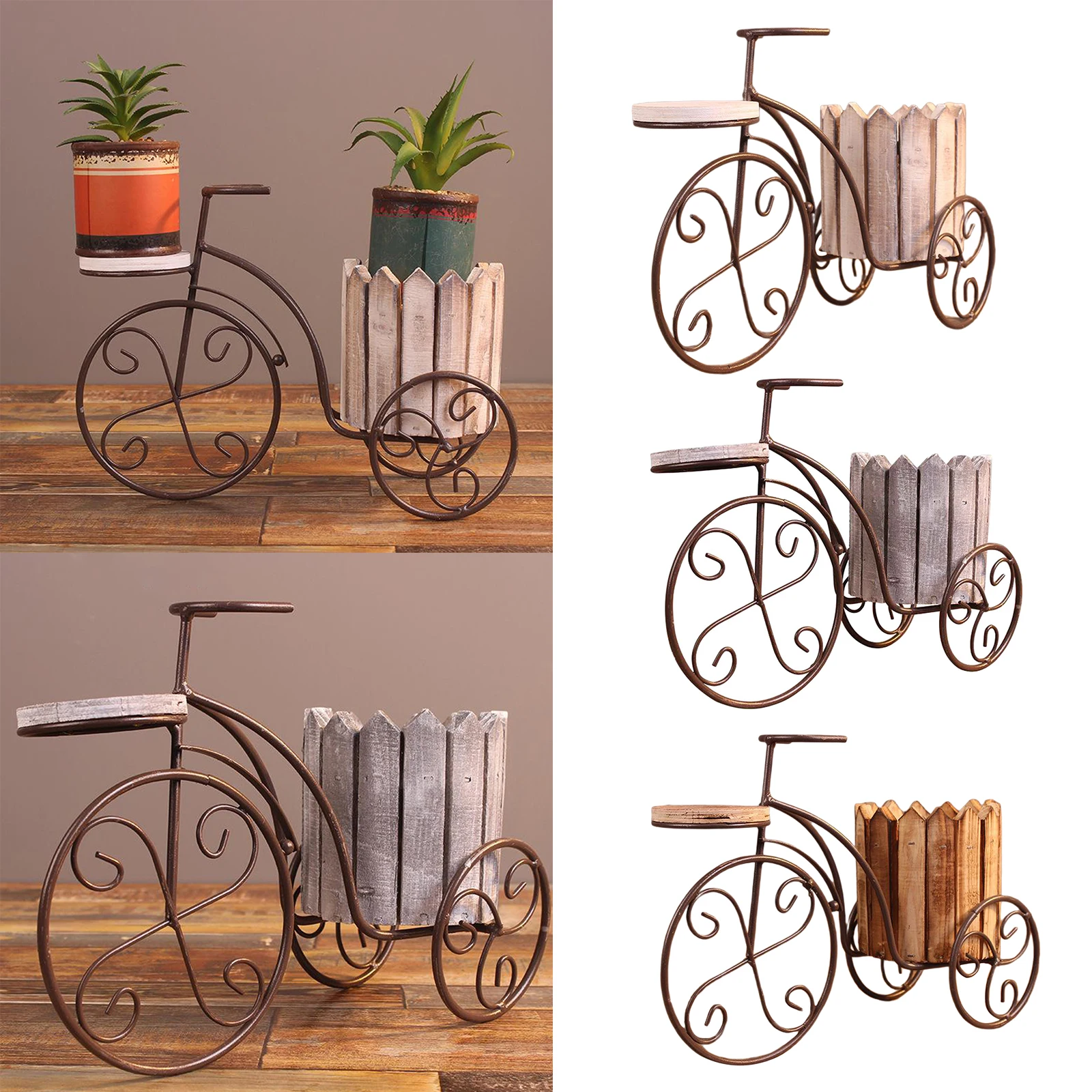 

Parisian Style Wrought Iron Bicycle Flower Pot Shelf Home Living Room Balcony Garden Patio Decoration Housewarming Gift