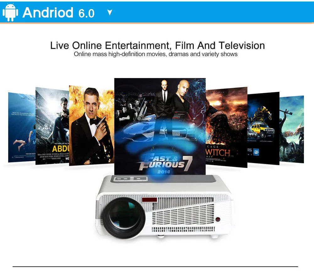 Poner Saund LED 86 + Wi Fi светодиодный проектор Android 6 0 HD 3D 5500 люмен 1080p HDMI видео