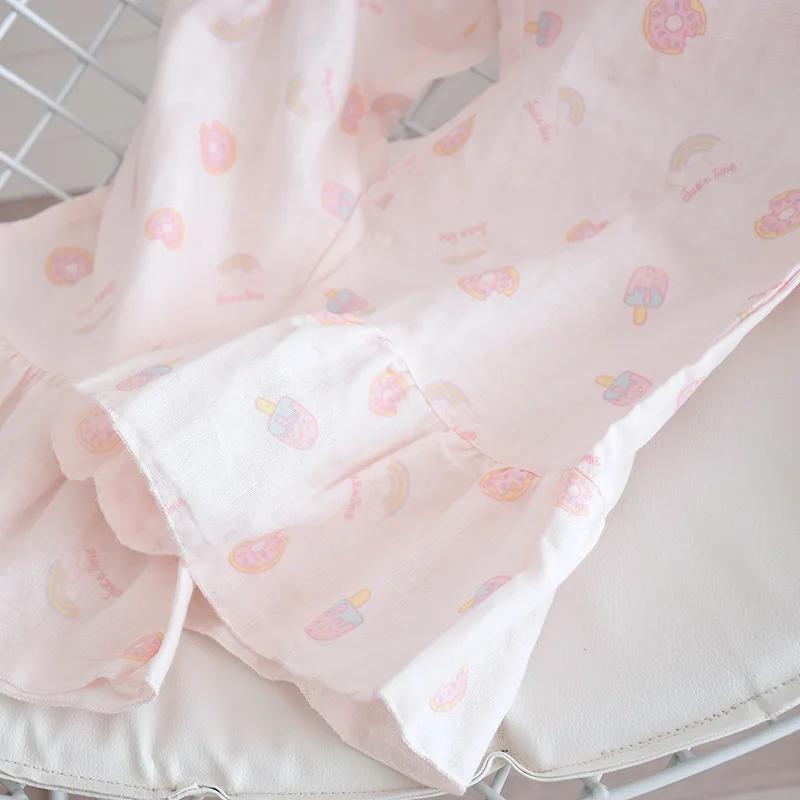 

Spring and summer ladies pajamas cotton long-sleeved + trousers sweet and cute home service suit long-sleeved trousers autumn