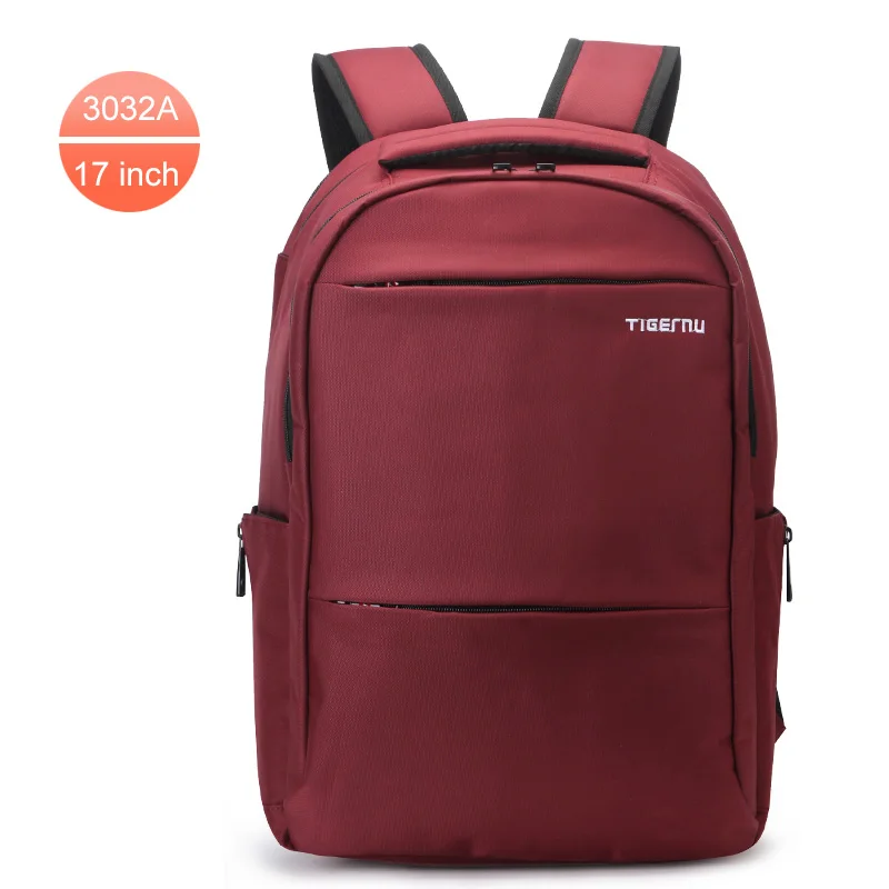 Red 3032A 17 Tigernu Марка брызгозащитный Мужчины Рюкзак Бизнес Компьютер Рюкзак Сумка Женская Рюкзак мужская Сумка Для Ноутбука Рюкзак 15.6 - Цвет: Red 3032A 17
