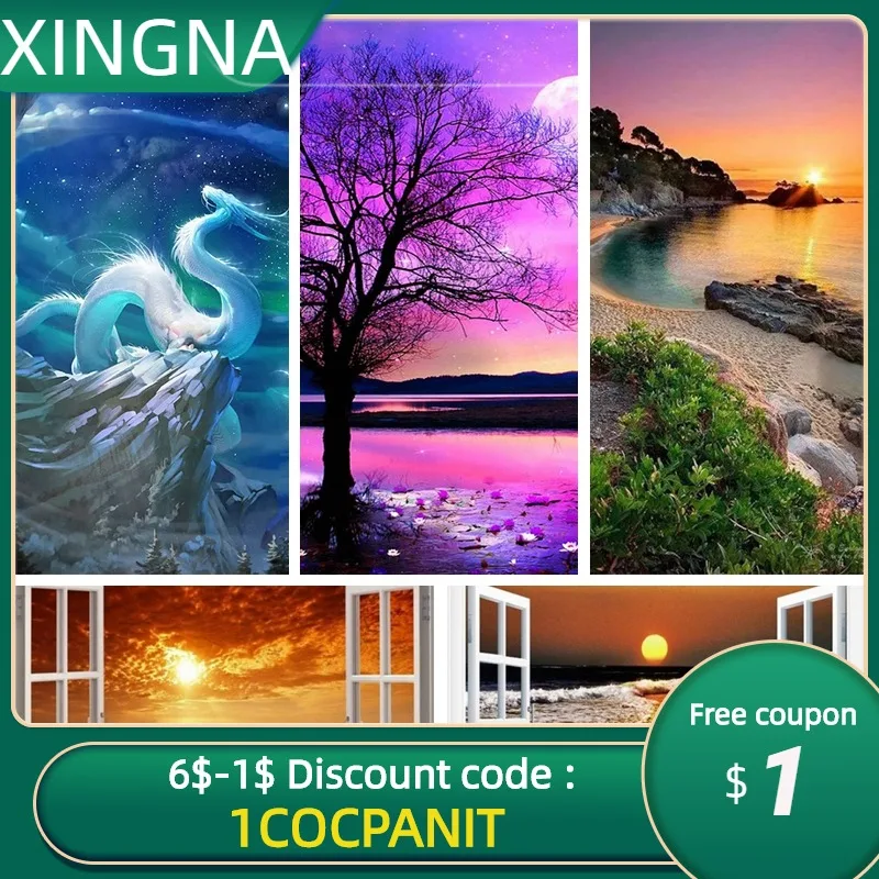 

5D Diamond Pianting Full Diamond Embroidery "Scenic" Diamond Painting Cross Stitch Rhinestone Home Decoration