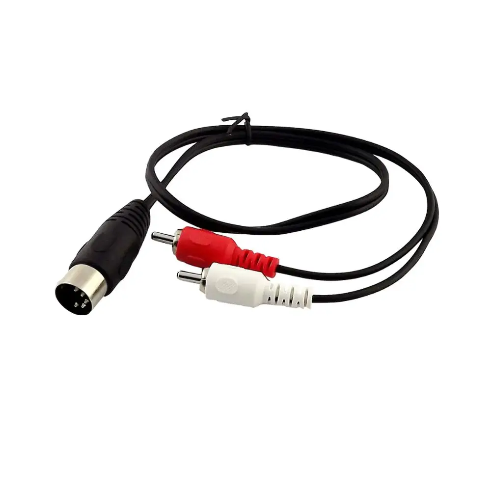 1 шт. 5 контактный разъем DIN папа на 2RCA мама внешний с никелевым покрытием кабель