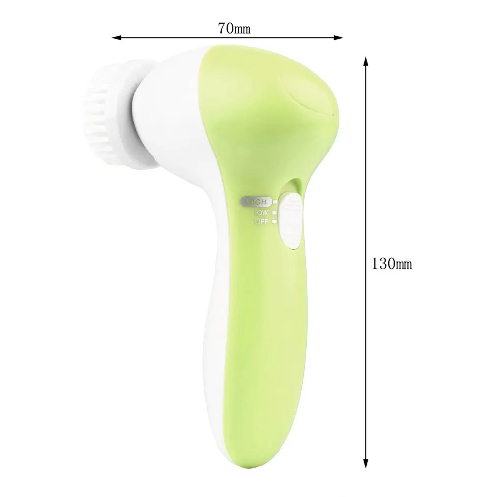 

5 in 1 Electric Wash Face Machine Facial Pore Cleaner Body Cleansing Massage Mini Skin Beauty Massager Brush