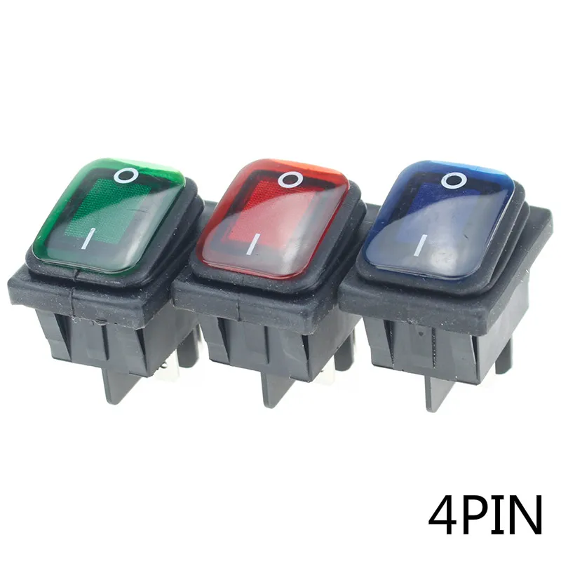 1 шт. Вкл/Выкл 12V/220V тяжелой нагрузке 4 pin DPST IP67 море светодиодный Водонепроницаемый