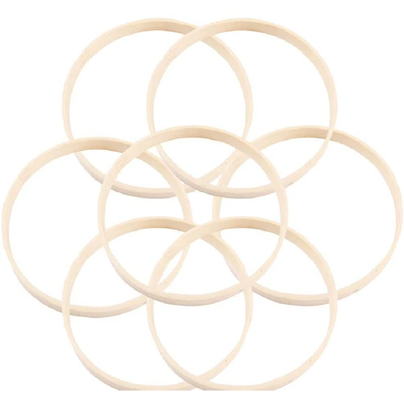 

10Pcs Wooden Bamboo Dreamcatcher Rings Hoops Round Hoops Macrame Rings for Dream Catcher DIY Craft 27cm