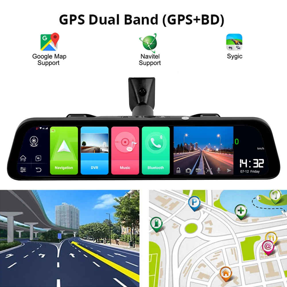 Bluavido, 4G, Android 8,1, зеркальный видеорегистратор, 2 Гб ОЗУ, 32 Гб ПЗУ, gps навигация, Автомобильный видеорегистратор, зеркало заднего вида, 1080 P, видеорегистратор, видеокамера