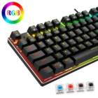 Игровая механическая клавиатура с RGB-подсветкой, 87 клавиш, USB, проводная, русская, американская версия, с защитой от фиктивных нажатий, для любителей компьютерных игр