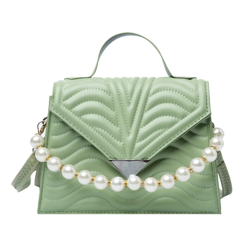 

Новинка лета 2021, женская сумочка с жемчужной цепочкой, модная простая сумка-мессенджер через плечо, мини-сумка ins