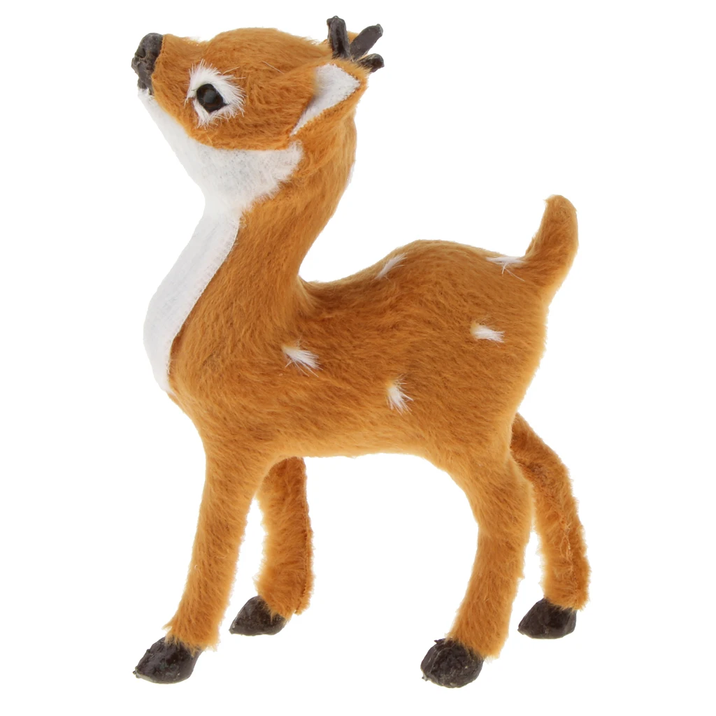 

Lifelike Christmas Small Reindeer Elk Deer Doll Model Window Decor Ornament