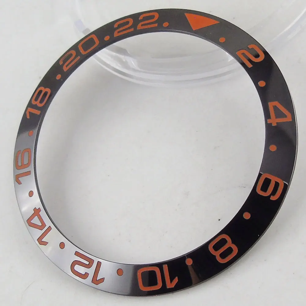 

CARVING 38mm black ceramic bezel orange marks insert for 40mm sub mens watch