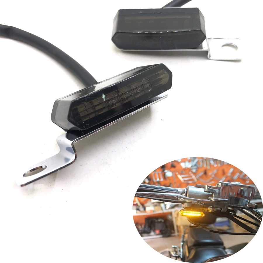 

1 Pair Universal Mini LED Motorcycle Brake Clutch Lever Light Flowing Water Turn Signal Flashers For BMW Ducati Triumph Suzuki