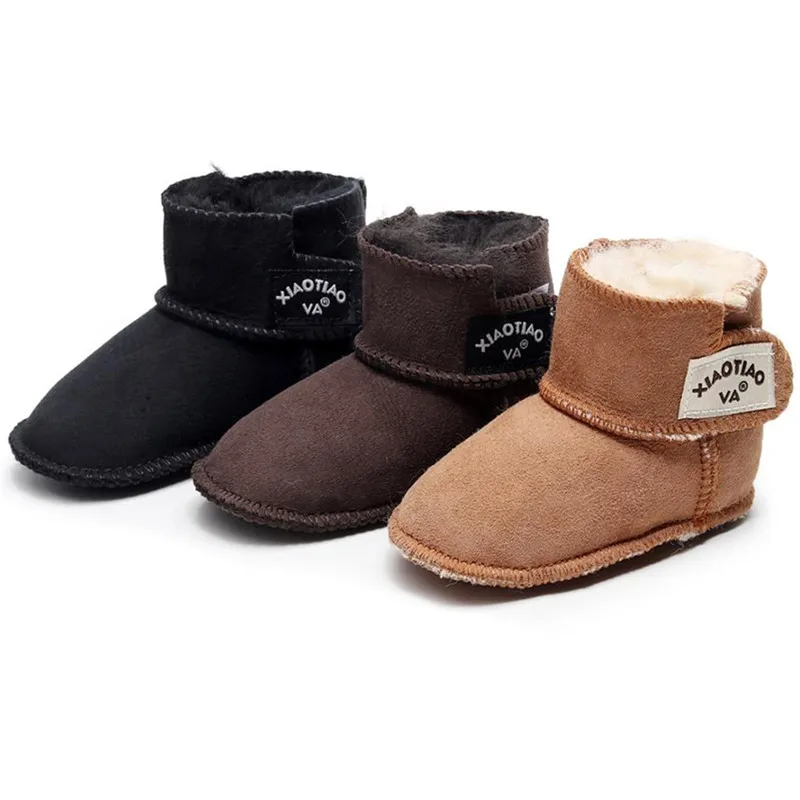 Теплые ботинки для новорожденных Зимние малышей Обувь маленьких девочек и