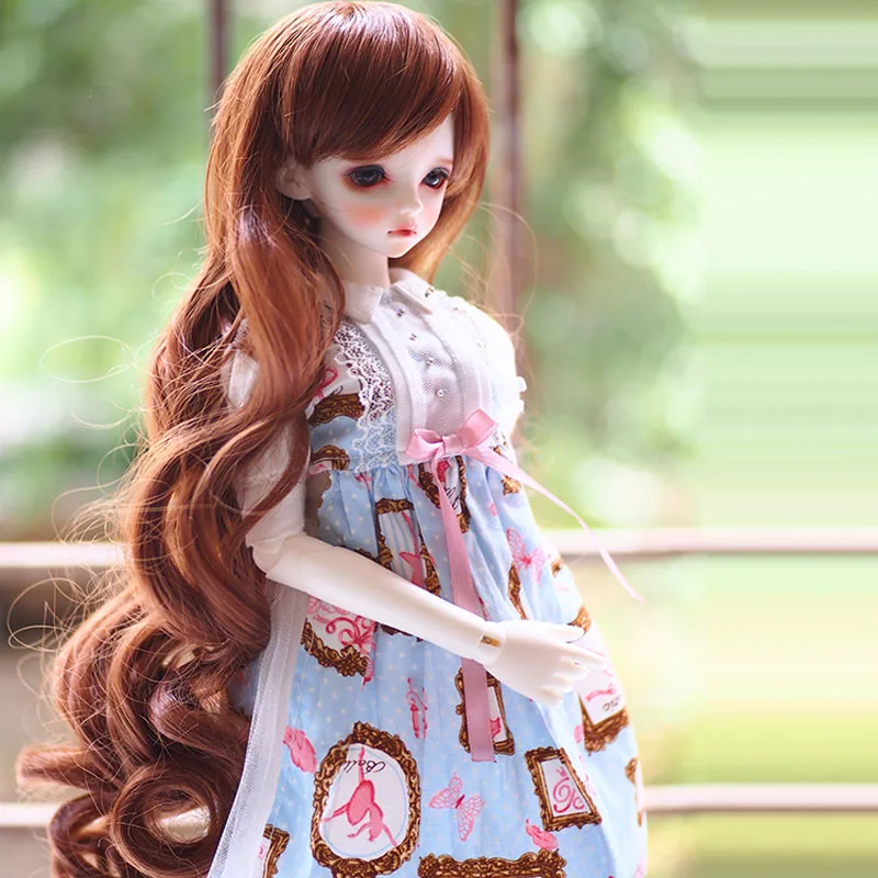 Bjd SD кукольный парик 1/3 1/4 1/6 высокотемпературный провод модный длинный коричневый