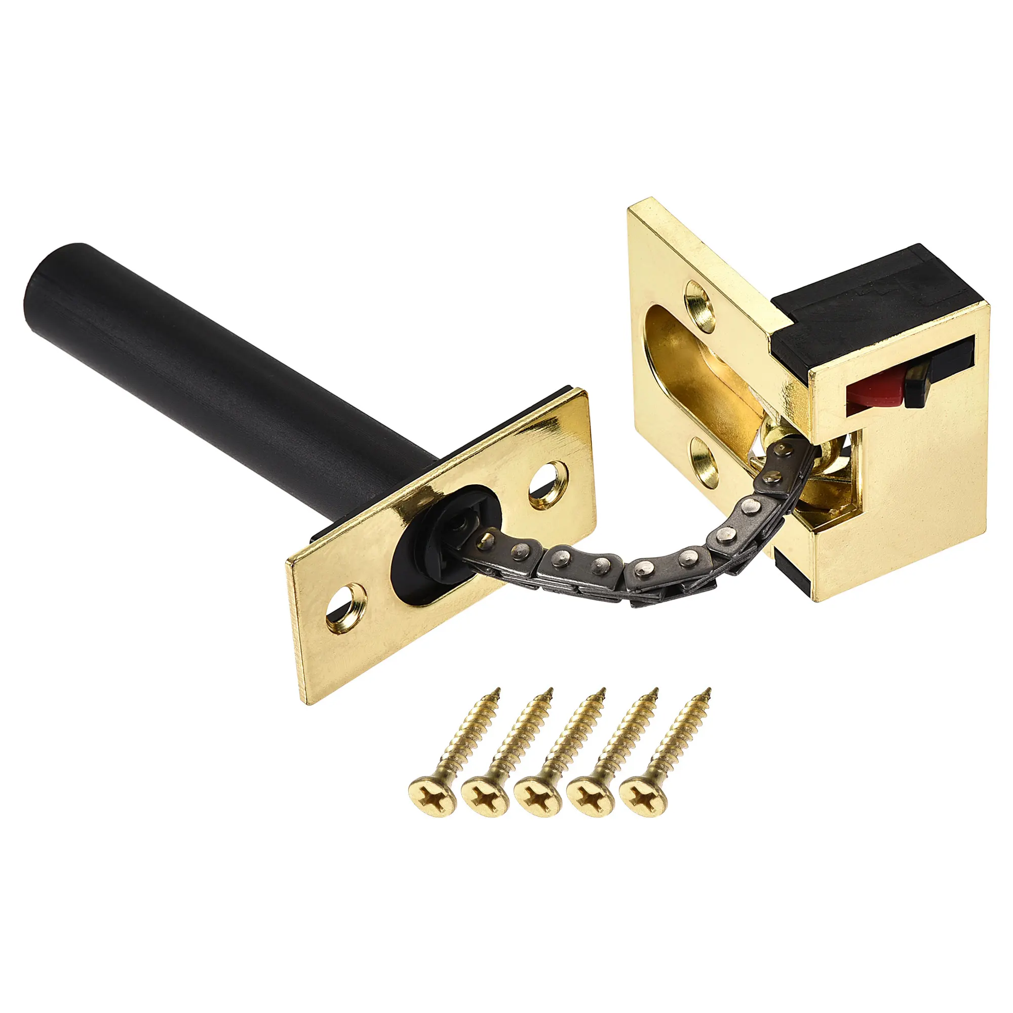

Uxcell Concealed Door Chain Lock Door Guard Security Anti-Theft Latch Zinc Alloy Gold Tone with Mounting Screws 1Set