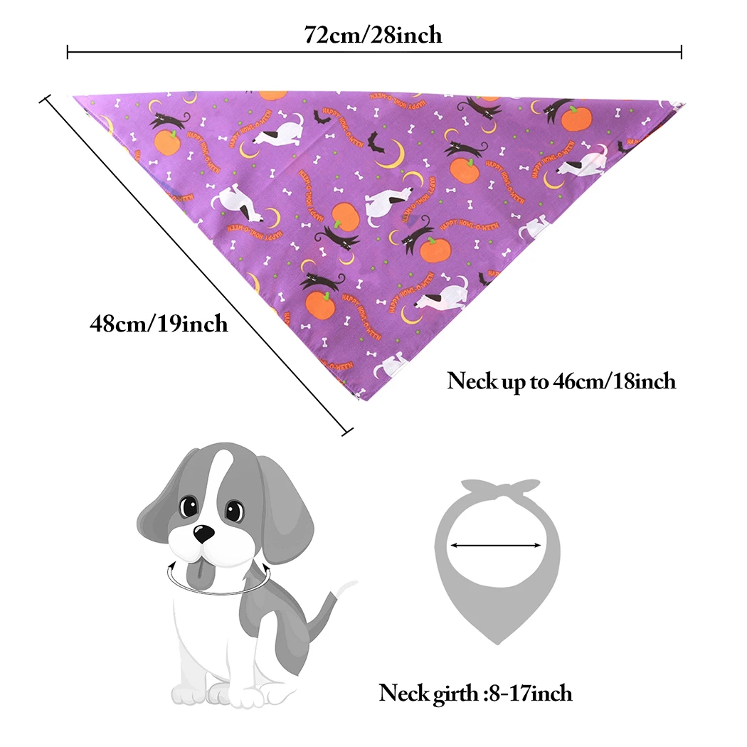 1 шт. бандана для животных на Хэллоуин креативная Милая хлопковая собаки