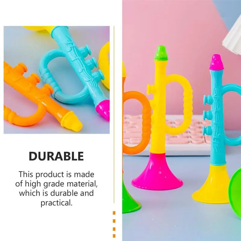 

10Pcs Practical Simulation Music Trumpet Model Music Toy Trumpet (Random Color)