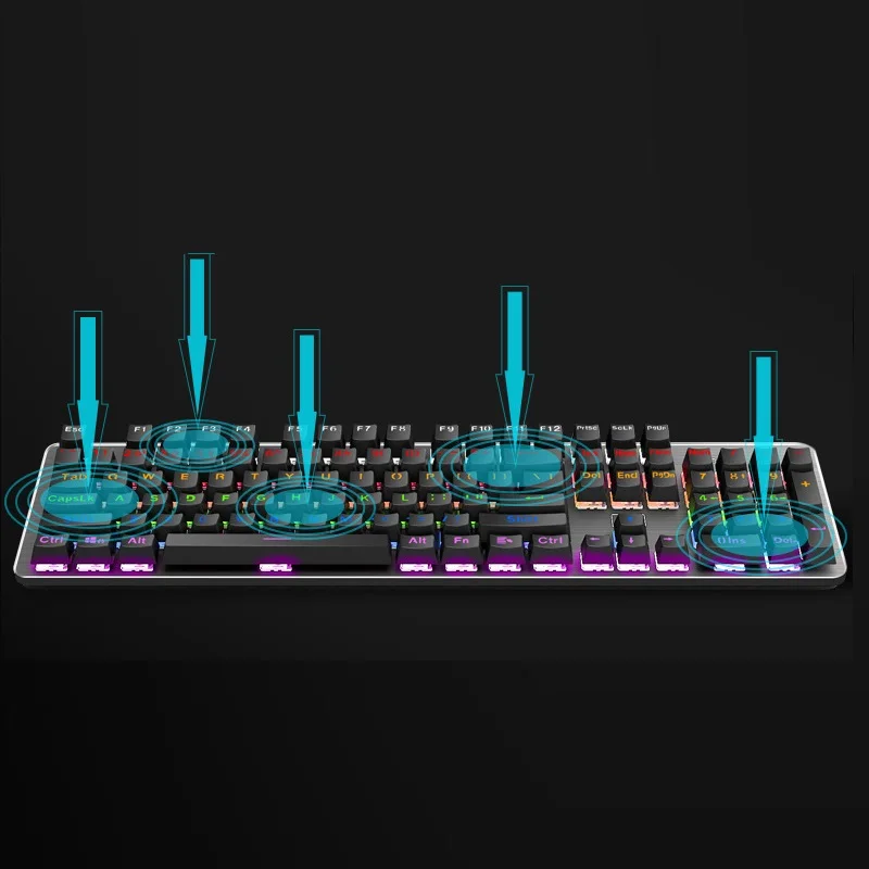 104 Key Mechanical Keyboard Blue/Black Axis for Officer Gamer Dual Mode Wired/Wireless Mouse Combos | Компьютеры и офис