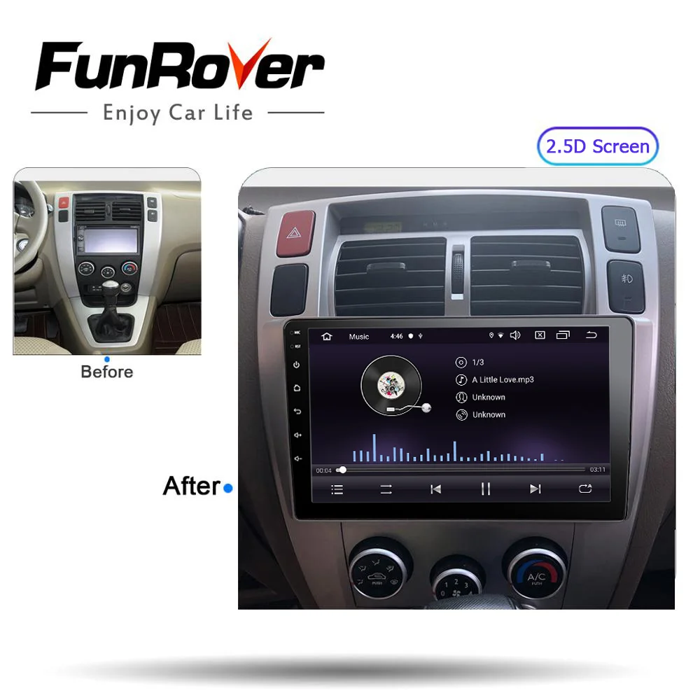 Funrover 2 din Android 9 0 автомобильный dvd 2.5D HD 10 1 "автомобильный радиоприемник с