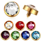 1 шт., микродермальный пирсинг из титана и золота, 4 мм