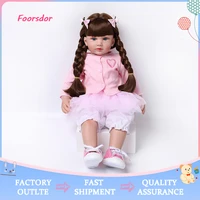 60cm lifelike silicone baby doll kit toddler clothes for dolls reborn girl toy very soft full body childrens day gift