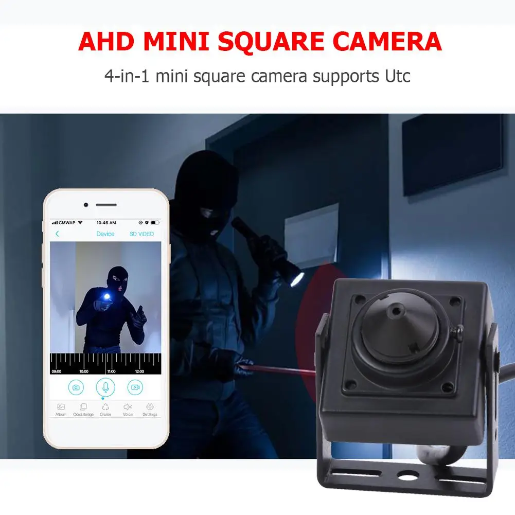 

Surveilence Mini Camera 1080P 2MP 25x25mm AHD CVI TVI CVBS 4 in 1 CCTV Camcorder Video Output 1vp-p75ohm Dc 12v / 800ma