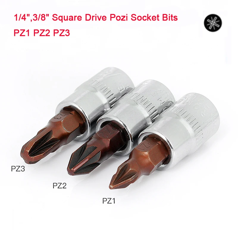 1 шт. 1/4 &quot 1/4&quot Квадратный привод насадки для отверток PZ1 PZ2 PZ3 домашний инструмент