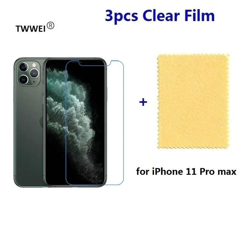Мягкая защитная пленка для экрана iPhone X XR XS 11 PRO Max 7 8 Plus прозрачная со светодиодной