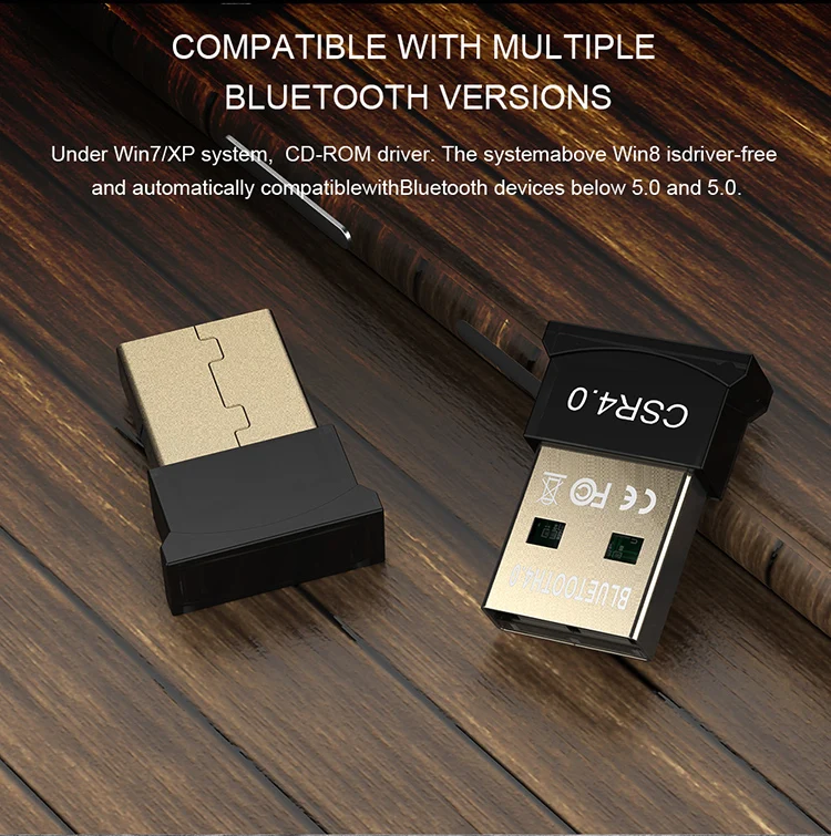 Мини USB Bluetooth адаптер CSR 4.0 Dongle Audio Receiver Беспроводной адаптер для ПК Портативный компьютер с поддержкой Windows 10/8/7/XP