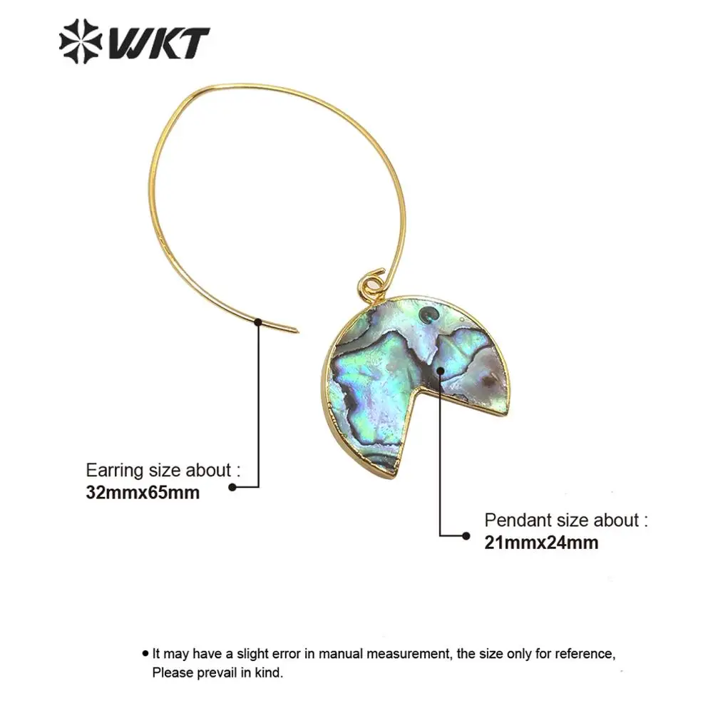 WT E598 WKT новейший дизайн Модные Позолоченные полукруглые серьги кольца
