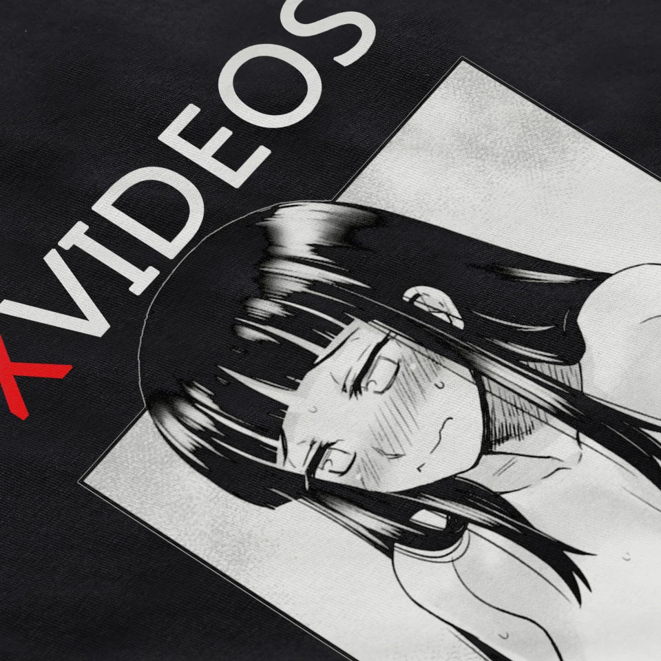 Мужская футболка XVideo, аниме Хината вайфу, материал, футболка ahegao, винтажный стиль, натуральный хлопок, круглый вырез, футболка