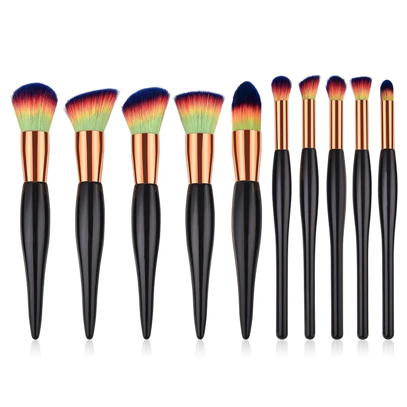 10PCS makeup brushes set for Foundation blush Liquid Kabuki brush Makeup Brush Oblique Head Eye shadow Brushes kit