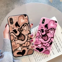 twisted heart love pattern phone case for iphone xr xs max x 13 12 11 pro max 7 8 6s plus se 2020 back soft silicone cover funda