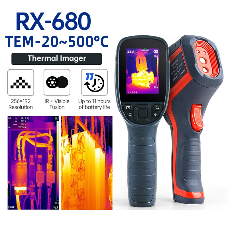 A-BF RX-680 Инфракрасный Тепловизор-20 °C ~ 550 ° C тепловизионная камера термометр 256*192