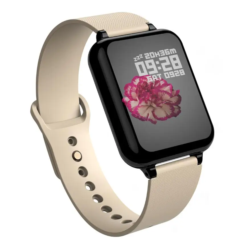 Brown B57 фитнес-трекер умные часы водонепроницаемые спортивные для IOS Android телефон Smartwatch монитор сердечного ритма функции кровяного давления - Цвет: Brown