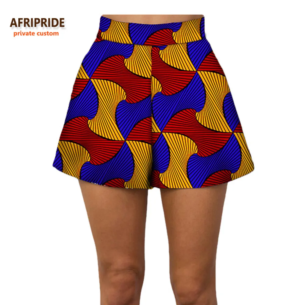 543 Летние женские пляжные шорты AFRIPRIDE индивидуальные повседневные короткие штаны хлопок батик принт Африканский A722108 - Цвет: 543