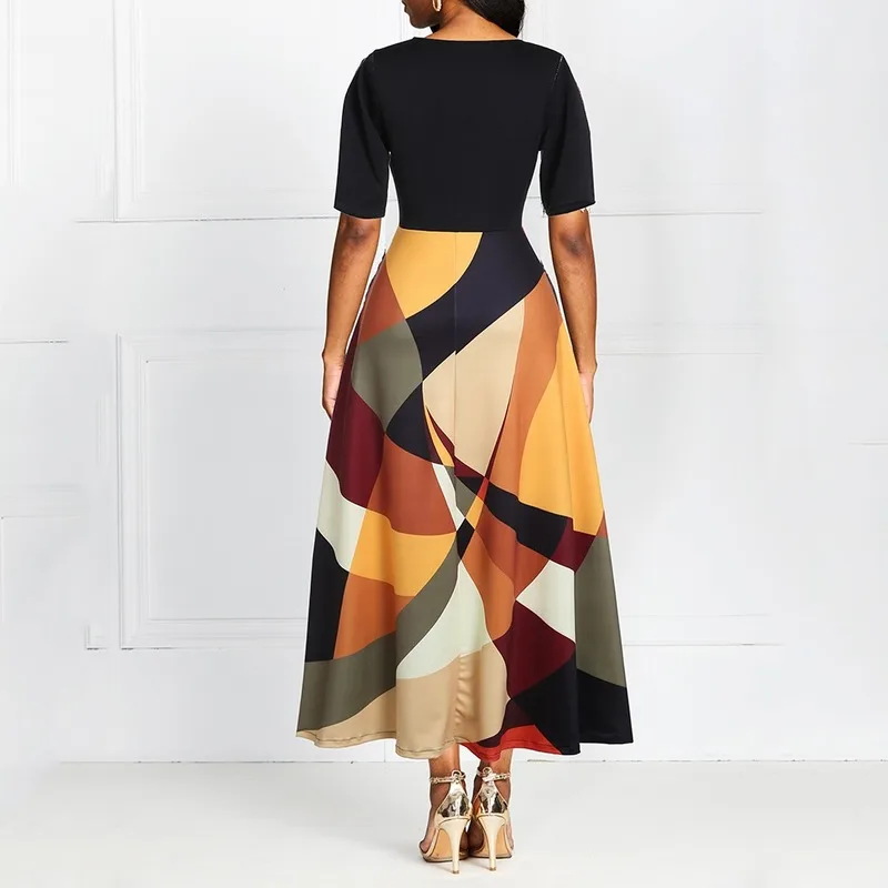 Вечернее платье вечерние Женское летнее макси 2019 с короткими рукавами и