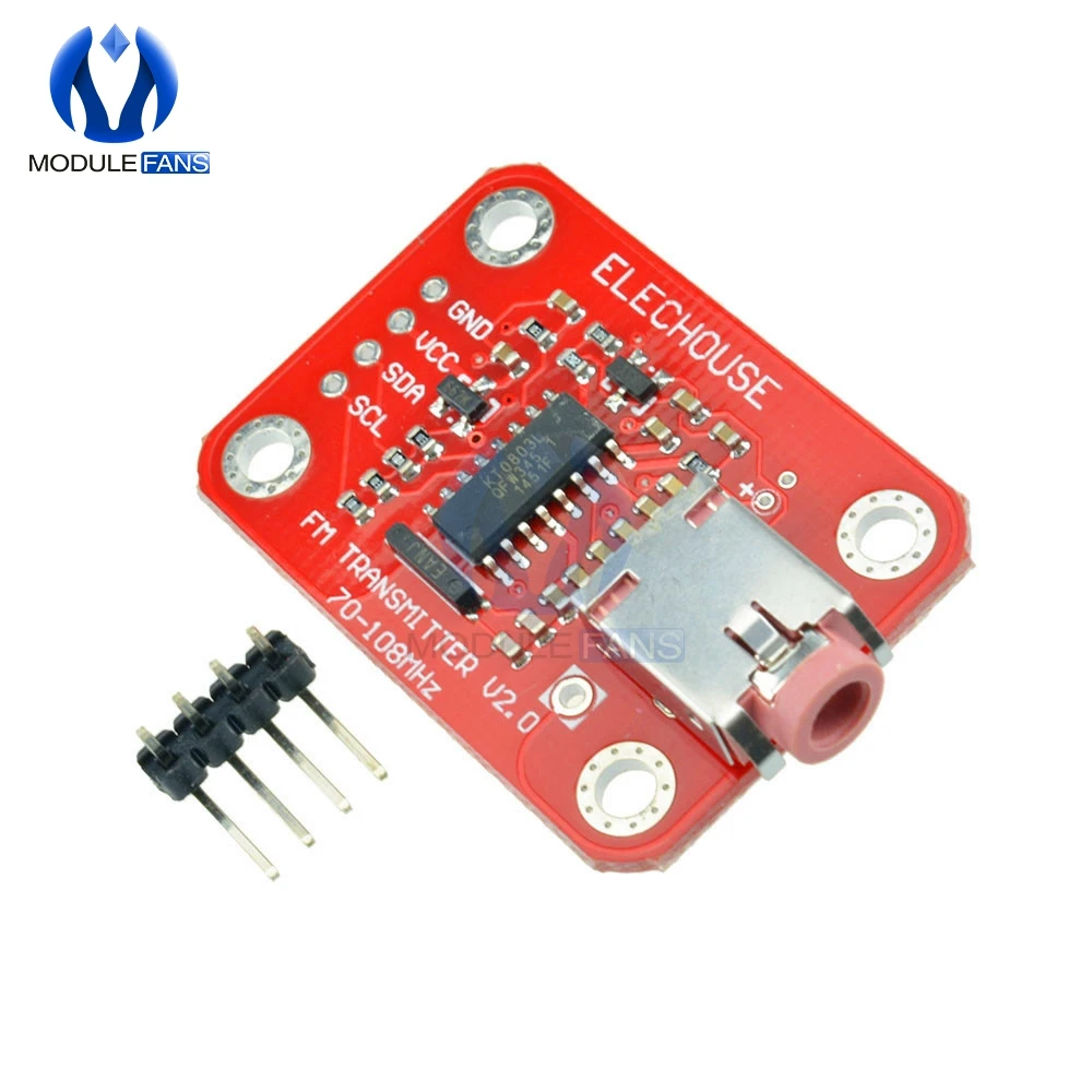 Fm-радиопередатчик модуль V2.0 цифровой радиопередатчик плата для Arduino ttl MIC VCC SDA SCL 3V 5V I2C IIC интерфейс