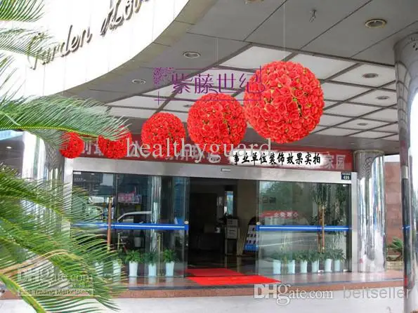 

8 "(20 см) искусственные розы Шелковые Цветы Листья целующиеся шары для рождественских украшений украшения для свадебной вечеринки принадлеж...