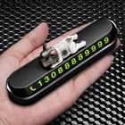 Автомобильный светящийся ночной номер телефона для мужчин, бульдог корги карточка с телефоном для временной парковки, стильная наклейка для автомобиля