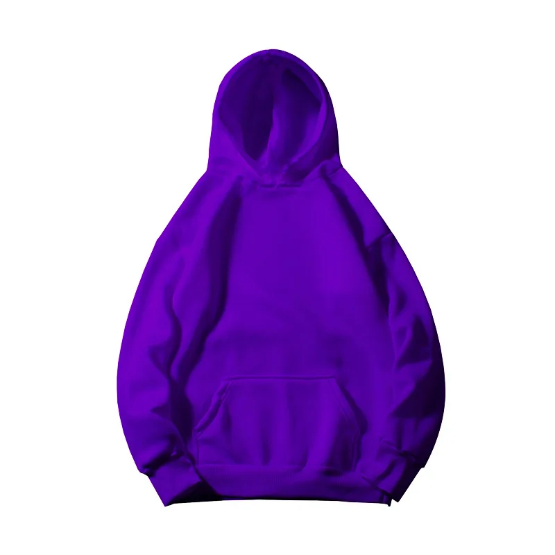 Hoodies Solid Color Hooded Tops Women Men O Neck Sweatshirt Long-sleeved Winter Plus Velvet Thickening Coat Streetwear