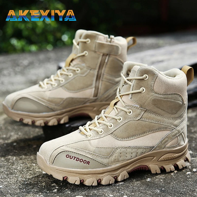 

Мужские ботинки, Брендовые мужские армейские ботинки, уличные Нескользящие мужские военные ботинки, мужские кроссовки, зимняя Классическа...