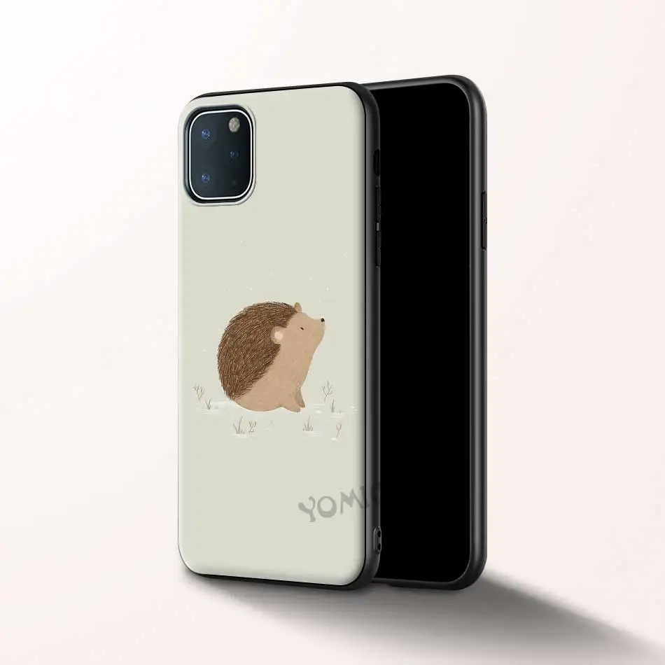 

Fox Bear Rabbit Pig Animals Soft Black Cover For iPhone 12 Mini 11 Pro Max XR XS X 7 8 Plus SE 2020 Case for 12Pro Silicon Shell