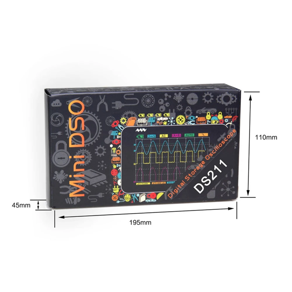 Профессиональный цифровой осциллограф DS211 портативный с дисплеем для