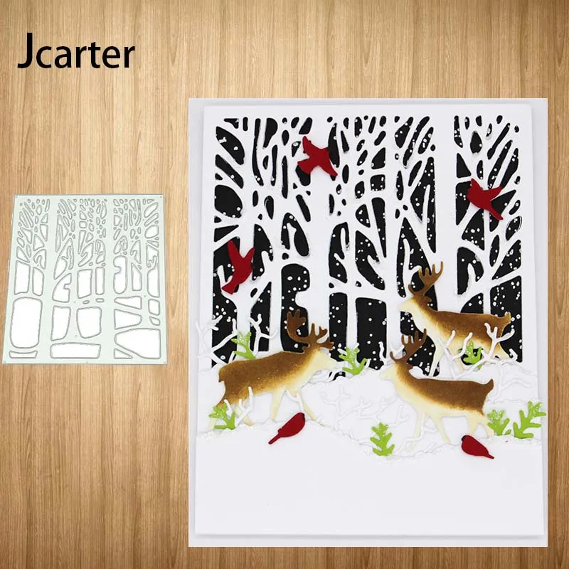 

New Design Forest Tree Rectangle Metal Cutting Dies Craft Scrapbooking Handmade Knife Mould Blade Punch Stencils Dies Cut Model