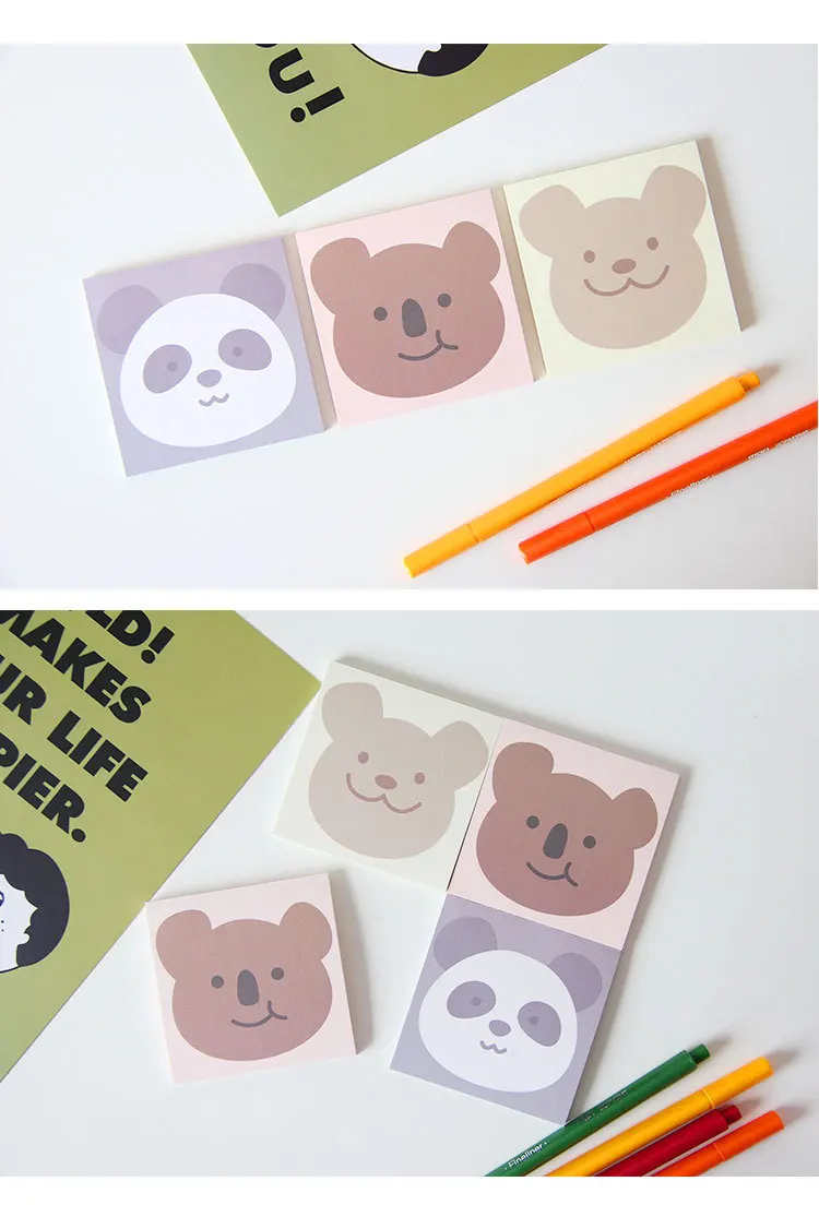 50 листов Kawaii панда, коала блокнот ежедневный DIY клейкий блокнот для заметок Escolar Papelaria школьные принадлежности милые канцелярские принадлежности