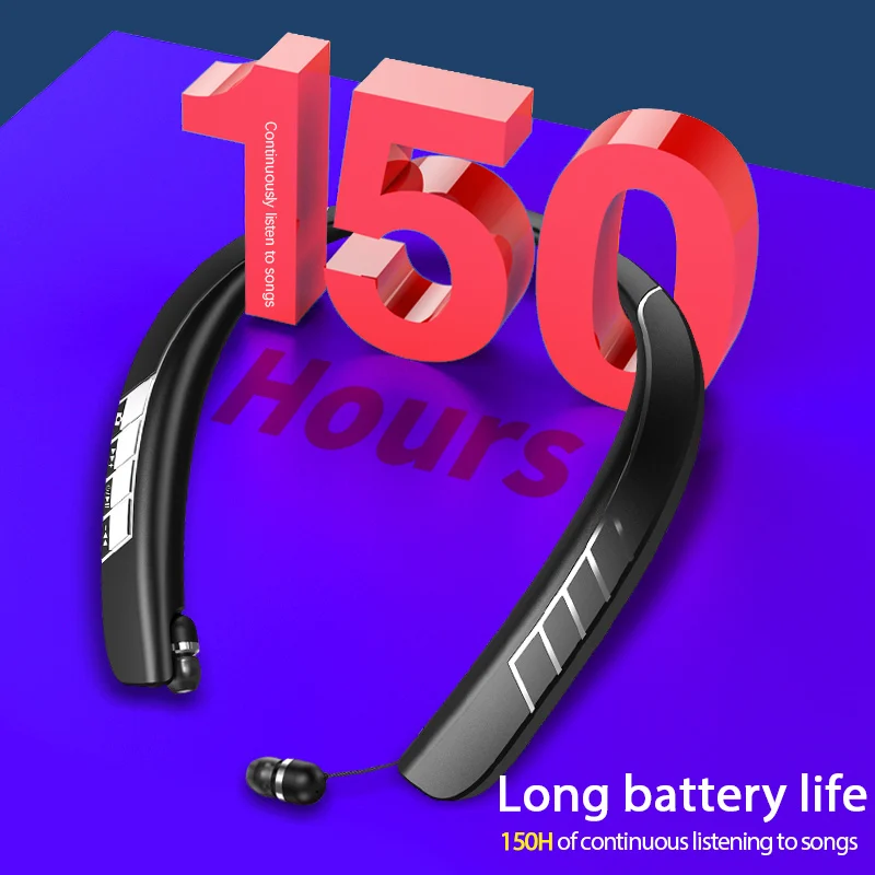 

LZ3 Bluetooth-Compatible Earphones Wireless Neck Sports Running Headset 9D Stereo Surround 1500mAh Headphones Support TF Card