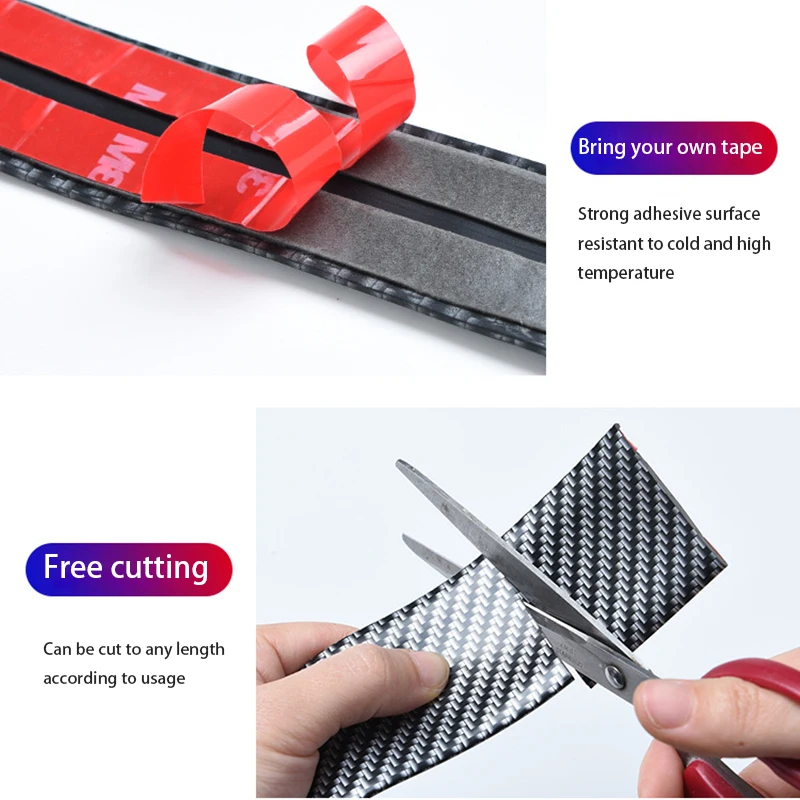 Автомобильная наклейка 5D углеродное волокно порог формования резиновый